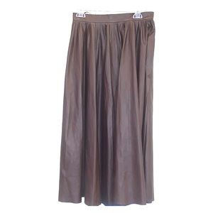 Zara Woman Brown faux leather long skirt